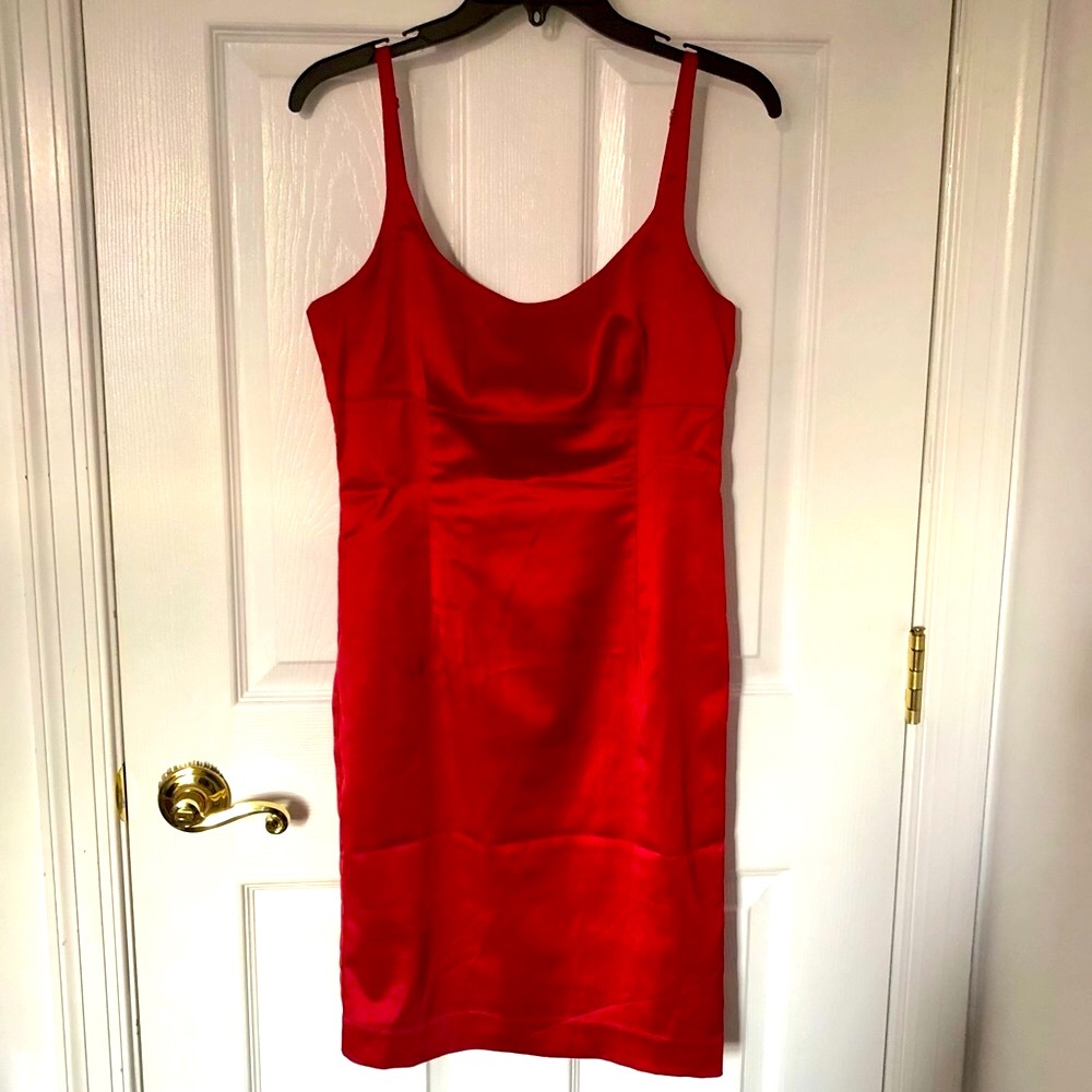 Forever 21 Women's Skinny Red Sleeveless Adjustable straps Midi Dress Size US M